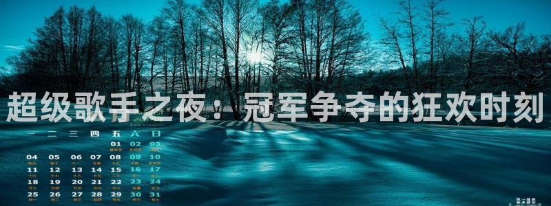 看球吧nba直播吧在线直播：超级歌手之夜：冠军争夺的狂欢时刻
